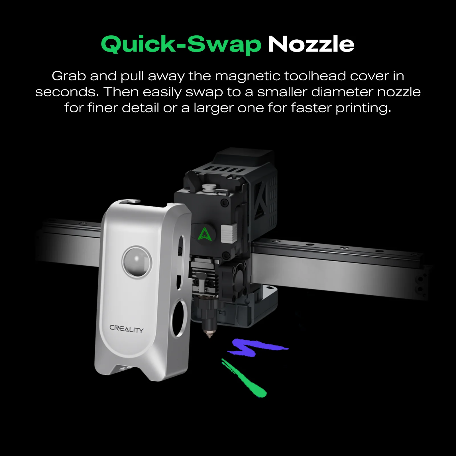 Ender-3 V4 manyetik kapak ve hızlı değiştirilebilir nozul sistemi
