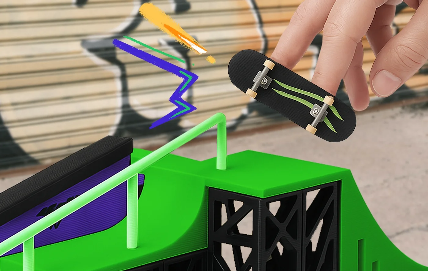 Ender-3 V4 çok renkli kaykay parkı baskı örneği