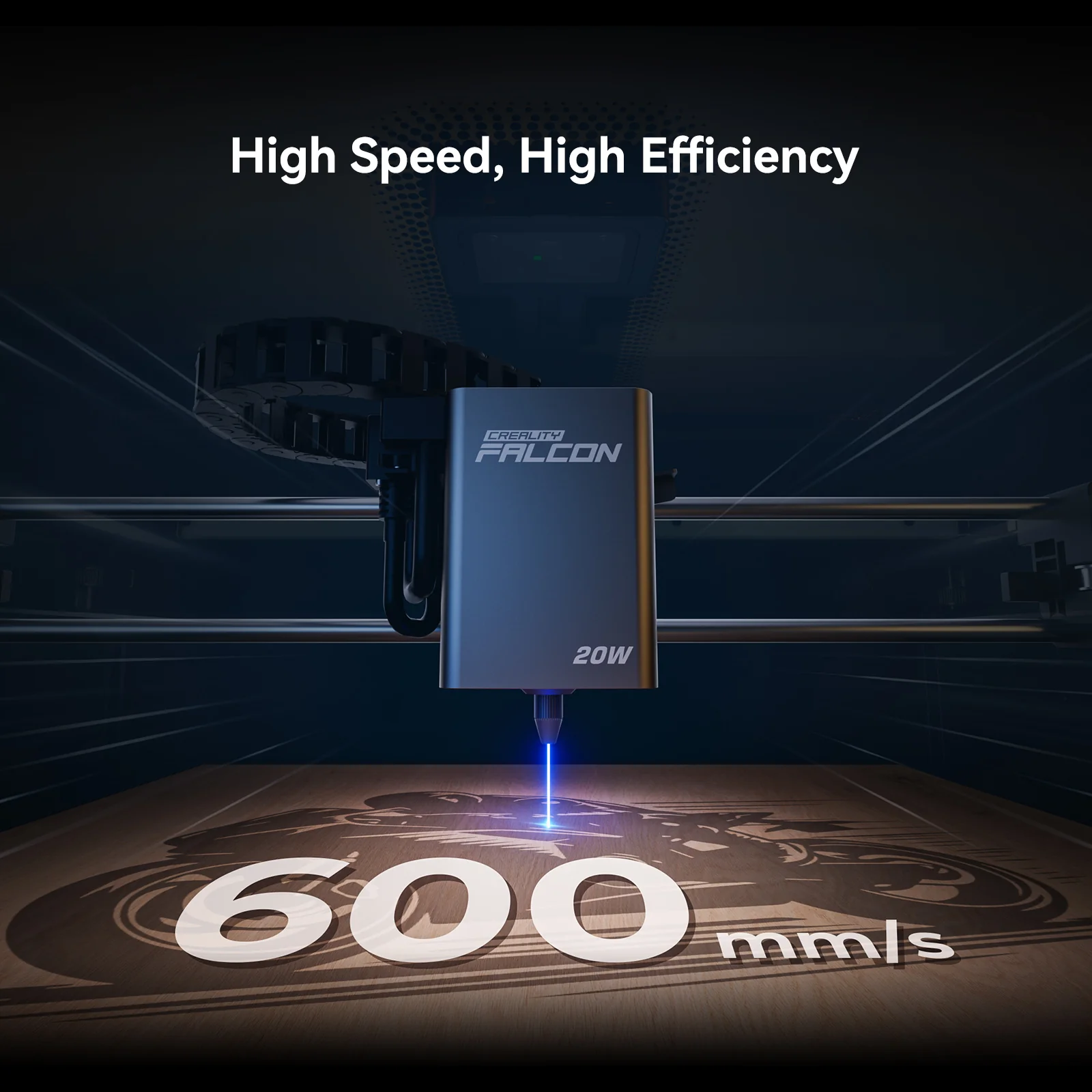 Creality Falcon A1 Pro 600 mm saniye yüksek çalışma hızı