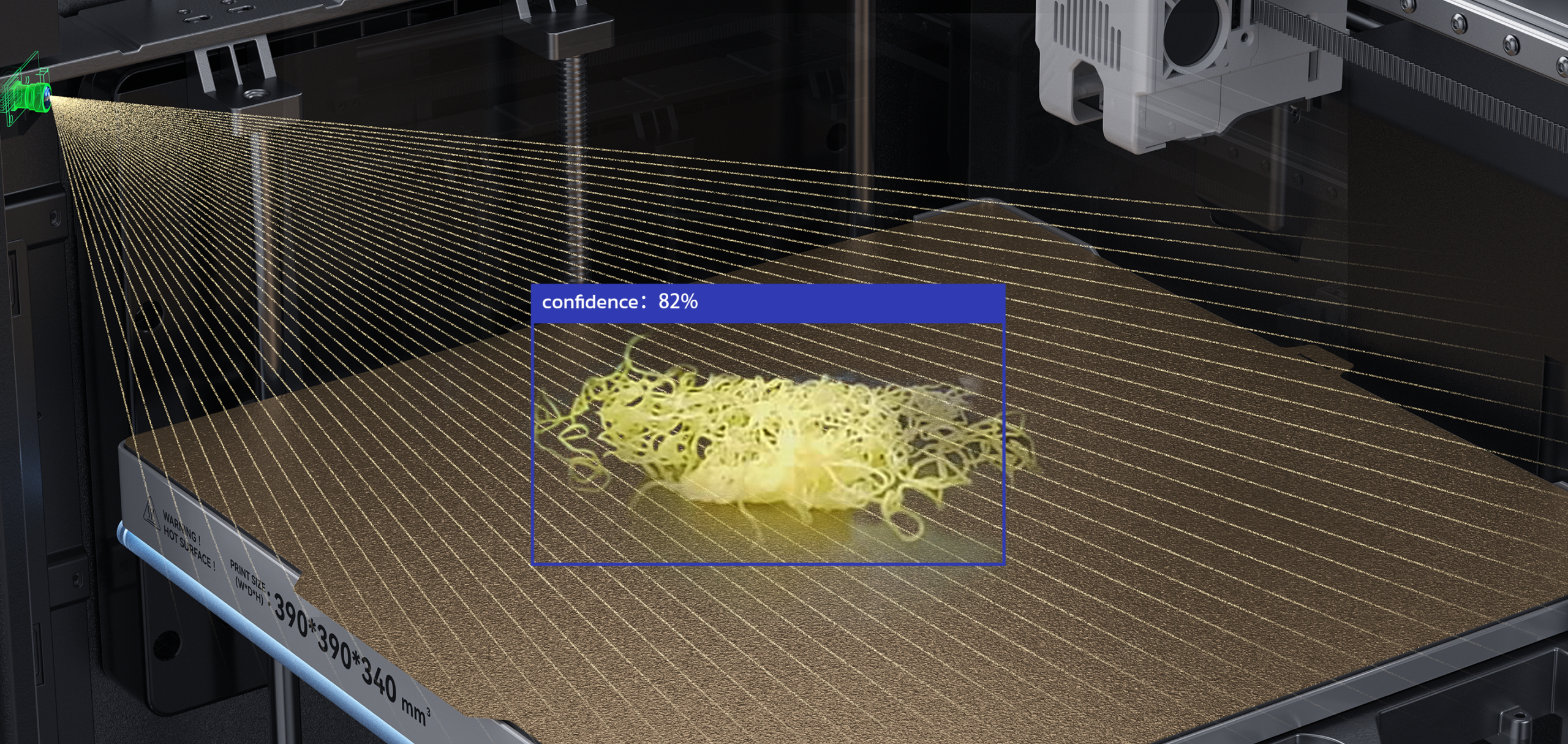QIDI Max4 AI kamera ile spaghetti baskı hatası algılama